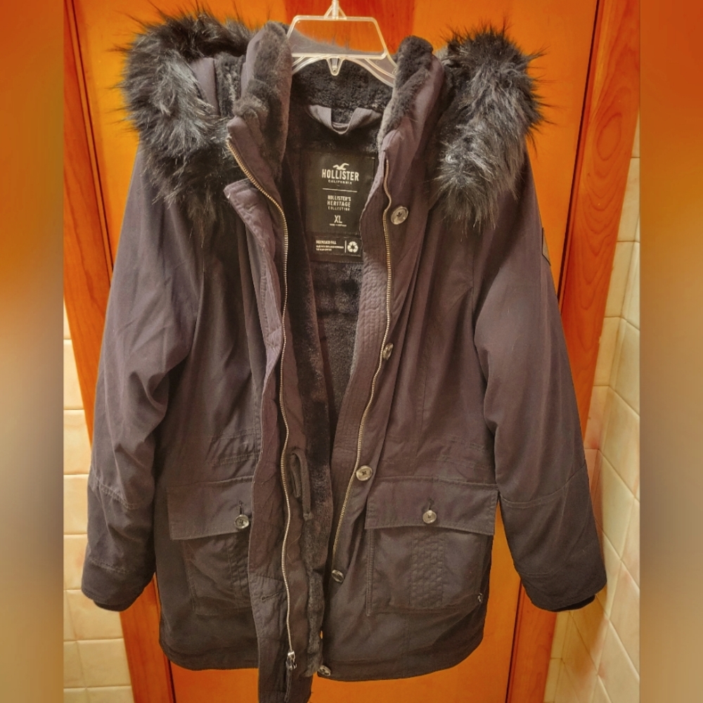 Hollister Heritage Collection Faux Fur-Lined Cozy Parka- XL